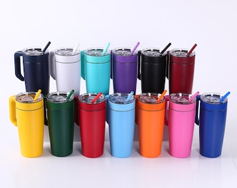 Classic 20 oz Powder Coated Tumbler with MakerTwist™ Twist-On Handle, Pack of 25, Customizable Blank Tumbler for Laser Engraving, UV DTF