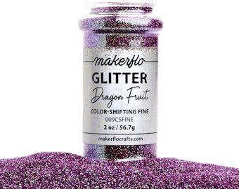 Color Shifting Fine Glitter - Dragon Fruit 2 oz Bottle, High Quality and Solvent Resistant Glitter