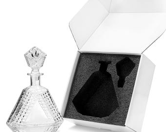 Triangle Shape Customizable Decanter with Airtight Stopper - 650 ml (22 oz), Ideal for DIY Personalization - Laser Engraving, UV DTF, Vinyl