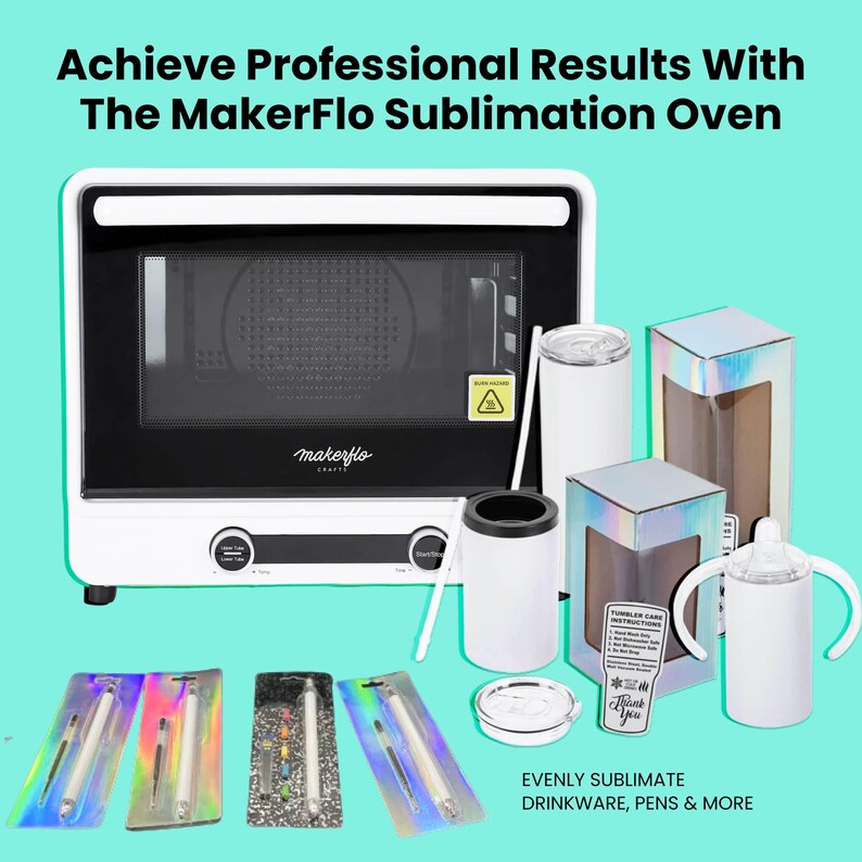Sublimation Oven Complete Set - Heat Resistant Tape, Sublimation Blanks, Paper, Heat Gloves and Sublimation Paper for Easy Personalization image 9