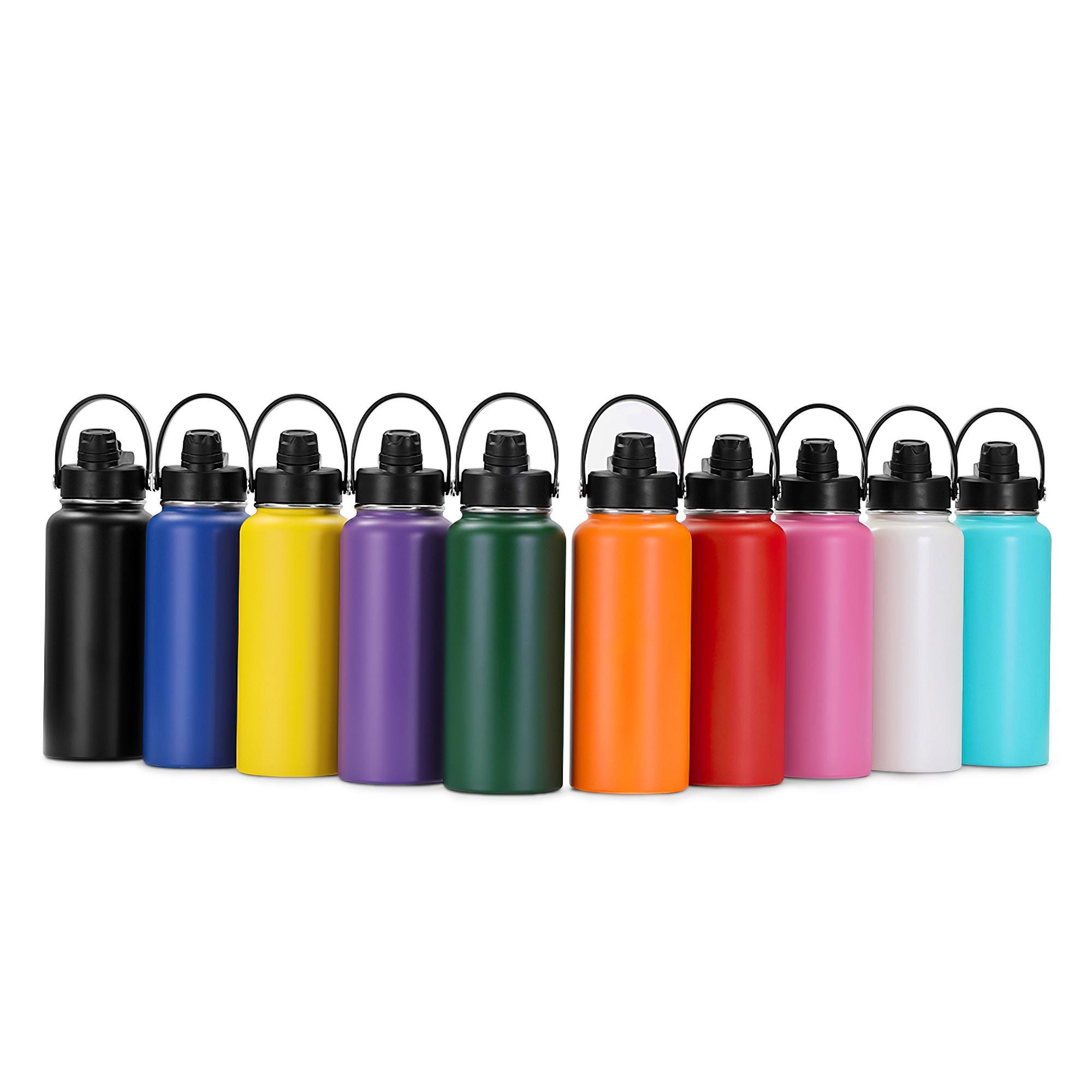 Powder Coated 32 Oz Hydro Water Bottle With 2-in-1 Lid
