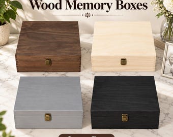 Personalized Keepsake Memory Box, Large Wooden Storage Box with Felt Lining, Wedding Gift, Anniversary, Custom Engraved Box