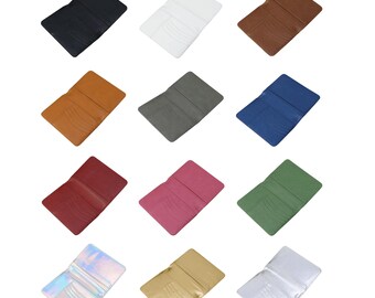 MakerFlo Laserette® Passport Wallet Sample Pack – 12 Engravable Vegan Leather Travel Passport Holders with Card Slots, Wholesale & Bulk