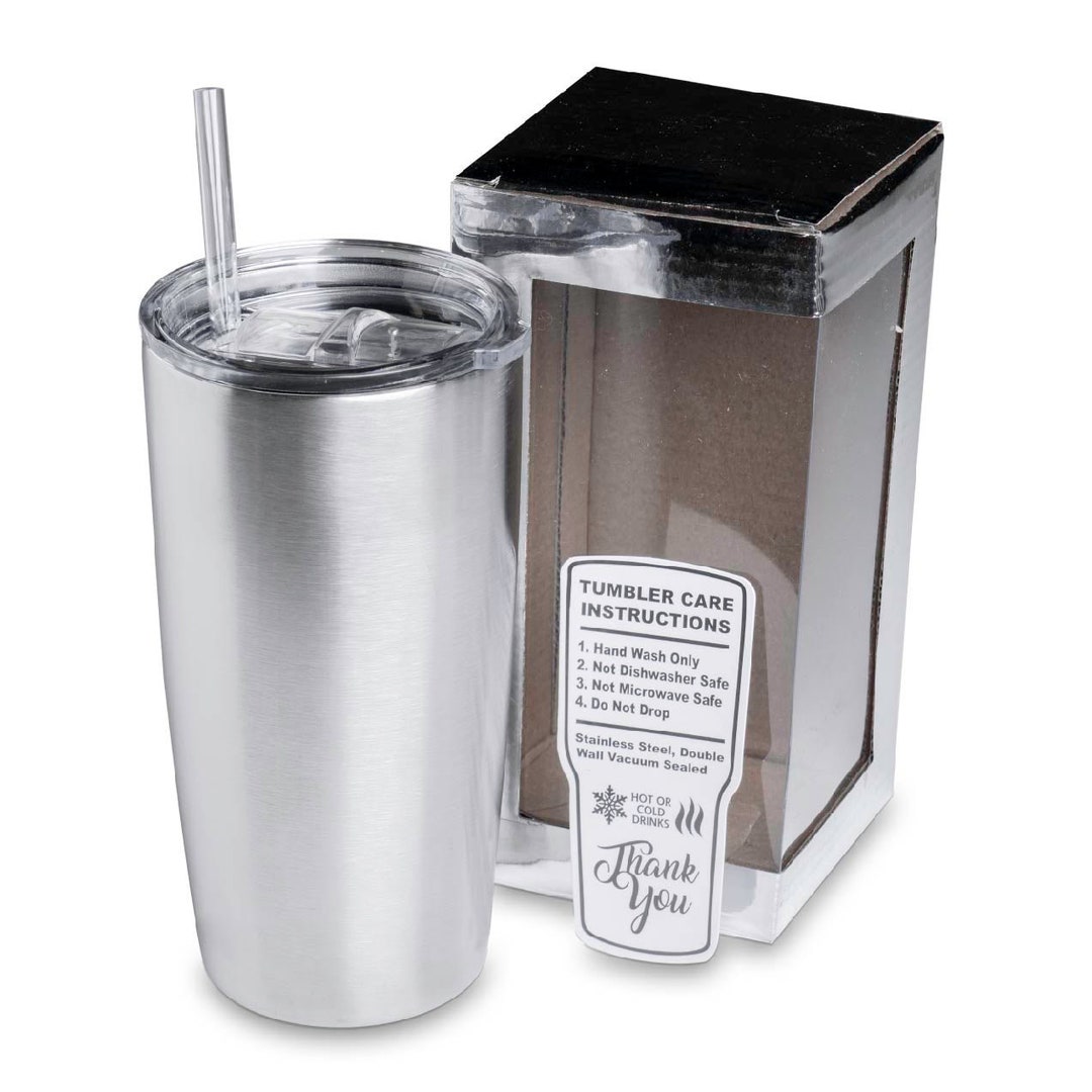 Stainless Steel 20 Oz Tumbler With Straw and Lid, for Crafting DIY ...