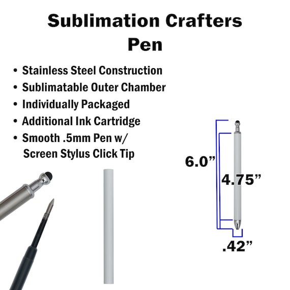 Sublimation Pen Blank with Heat Transfer Pens - Pack for 2