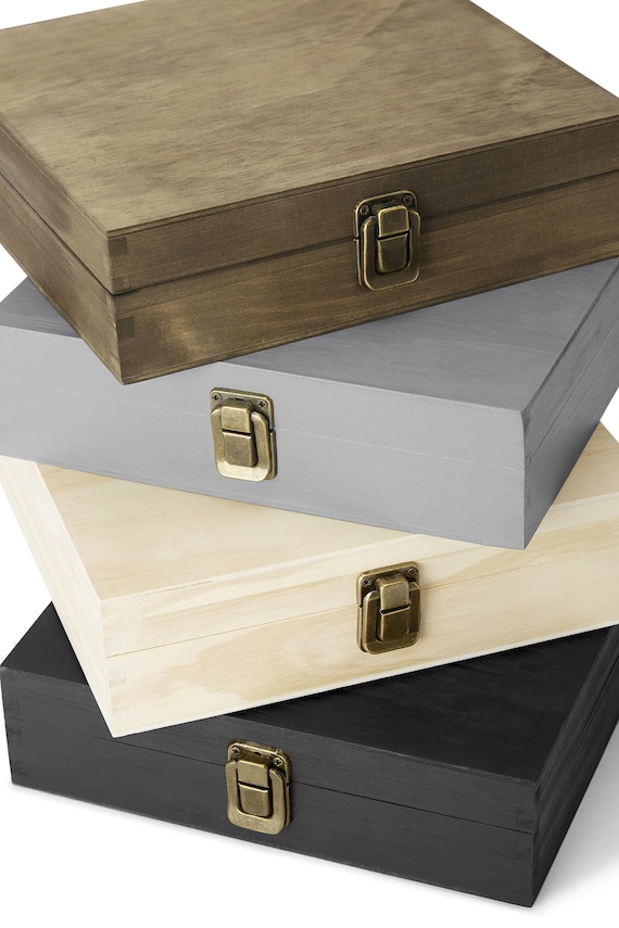 Bulk Wood Cigar Box, Wholesale Pine Wooden Boxes, Unfinished Boxes, Wood Gift Boxes, Craft Wood Boxes with Hinge Lid, Laser Engraving Blanks