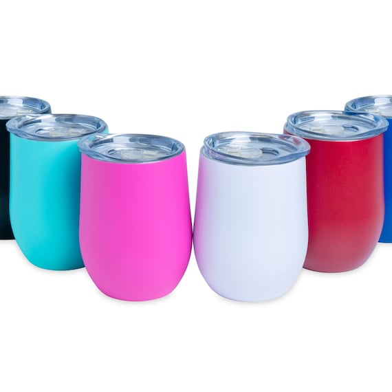 12oz Wine Tumbler Powder Coated Wine Tumblers, Colored Tumblers