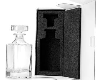 Square Shape Customizable Decanter with Airtight Stopper - 750 ml (25 oz), Ideal for DIY Personalization - Laser Engraving, UV DTF, Vinyl