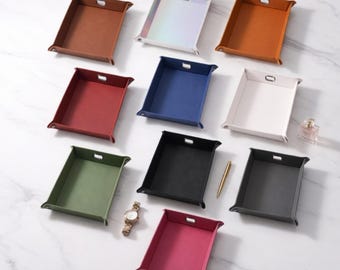 MakerFlo Laserette Snap Valet Tray Sample Pack, 10 Colors, Laser Engraving Ready, Vegan Leather Organizer