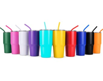 Powder Coated 30 oz Tumbler with Leak Proof Lid & Upgrade Handle Option, Ideal for Craft - (Epoxy, UV DTF, Vinyl, and Laser Engraving)