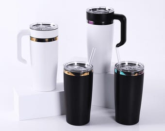 MakerFlo 20 oz Electroplated Classic Tumbler, Leak-Proof MakerTwist Lid & Straw, Laser Engraving Blank, Case of 25