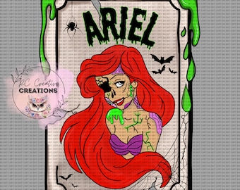 Halloween, Zombie, Spooky, Princess, Ariel, PNG, Instant Download