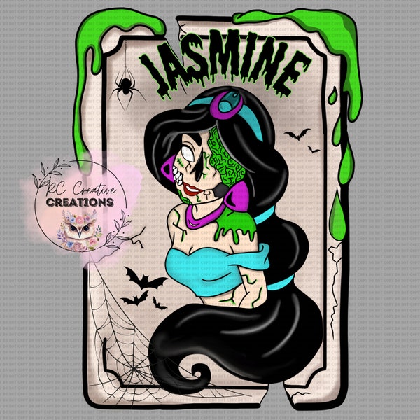 Halloween, Zombie, Spooky, Princess, Jasmine, PNG, Instant Download