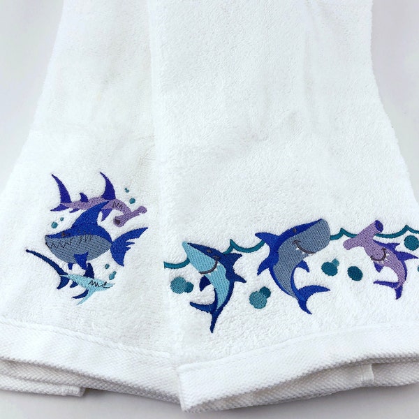 Bathroom Hand Towels, Shark Week (Set of 2)