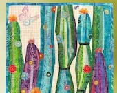 Collage Quilt, Painted Cactus