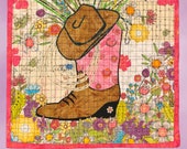 Quilted Wall Art, Ropin' Cowgirl