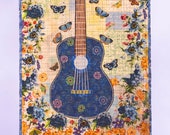 Quilted Wall Art, Butterfly Blues