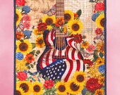 Collage Quilt, American Fireworks