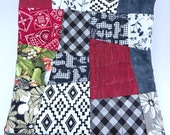 Lap Quilt, Red and Black Wonky