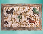 Quilted Wall Art, Rustic Horse Friends