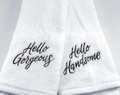 Bathroom Hand Towels, His & Hers,  Set of Two