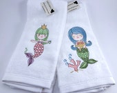 Bathroom Hand Towels, Mermaids (Set of 2)