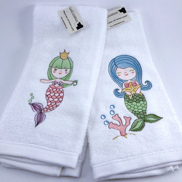 Mermaid Hand Towel Etsy