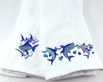 Bathroom Hand Towels, Shark Week (Set of 2)