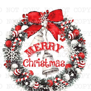 Merry Christmas Wreath Sign, Holiday Door Hanger, Aluminum Ornament
