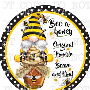 Bee Sign, Bee Wreath Sign, Honey Bee,  Wreath Attachment, Wreath Accessory, Metal Ornament, Metal Sign, Round Wreath Signs, Wreath Center