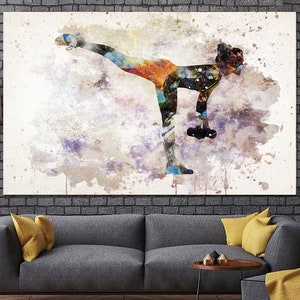 Workout Girl Print Dumbbell WAll Art Gym Fitness Girl Gym Home decor Training Room Wall Art Sport Artwork Fitness Lady with Dumbbell Canvas image 1