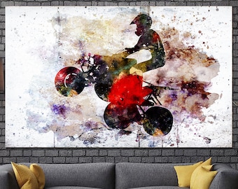 Lámina artística de motocross, póster de deportes extremos, decoración de pared dinámica para motos de cross.