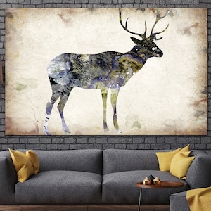 Deer Print Deer Poster Stag Poster Deer Art Animal Print Deer Wall Art Deer Art Stag Art Woodland Deer Canvas Modern Art for Living Room
