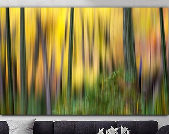 Colorful Forest Print On Canvas Abstract Blur Trees Poster Original Style Wall Hanging Print for Living Room Decor