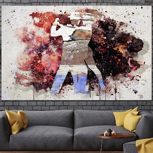 Latin Dancers Canvas Wall Art: Modern Couple Print