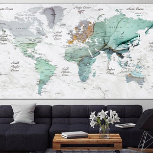 Oversized witte achtergrond groene print multi-paneel print moderne kunst op canvas creatieve push pin print muur kunst decor voor thuis