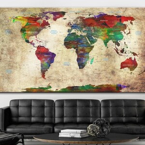 ヴィンテージ地理世界地図ポスター 旅行装飾 壁アート 旅行のインスピレーション プリント 歴史地図 旅行愛好家のための地図作成アート