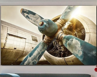 Airplane Canvas Wall Art Aviation Poster Print Aircraft Canvas Art Photo Print Adventure Wall Art Aviation Multi Panel Print Wall Decor