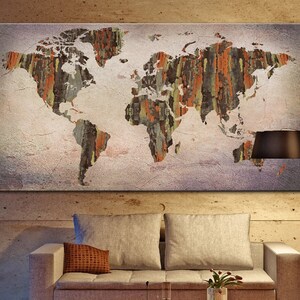 Originele wereldkaart multipaneel print worlwide muur opknoping decor creatieve reiziger cadeau voor home decor