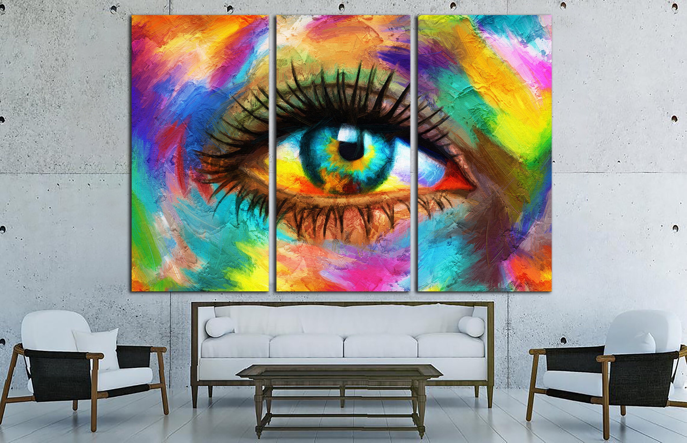 Canvas Wall Art – Vibrant Acrylic Abstract Eye Painting – B1271 - Fancy  Artwork