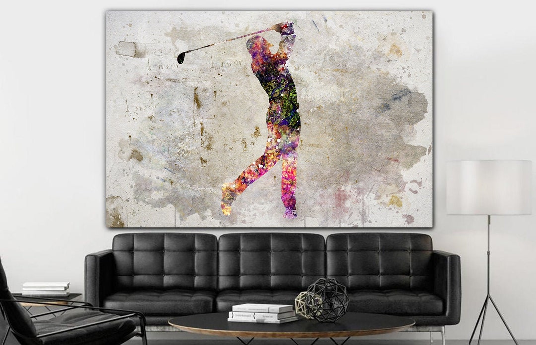 Golf Wall Art Abstract Golf Player Canvas Print Sport Success Poster