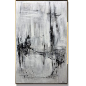 Black and White Abstract Painting: Modern Framed Canvas Wall Art