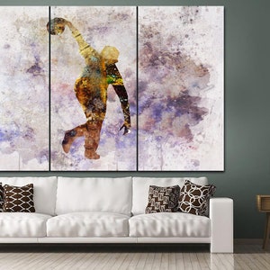 Discus Thrower Canvas Print Track and Field Wall Decor Sport Kunst Track and Field Cadeau voor hem Discus Wall Art Aquarel Sport Kamer Decor afbeelding 2