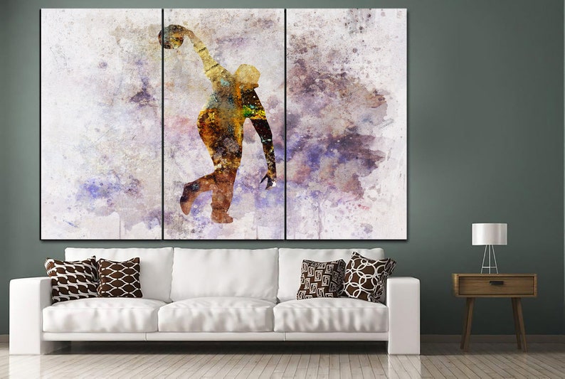 Discus Thrower Canvas Print Track and Field Wall Decor Sport Kunst Track and Field Cadeau voor hem Discus Wall Art Aquarel Sport Kamer Decor afbeelding 2