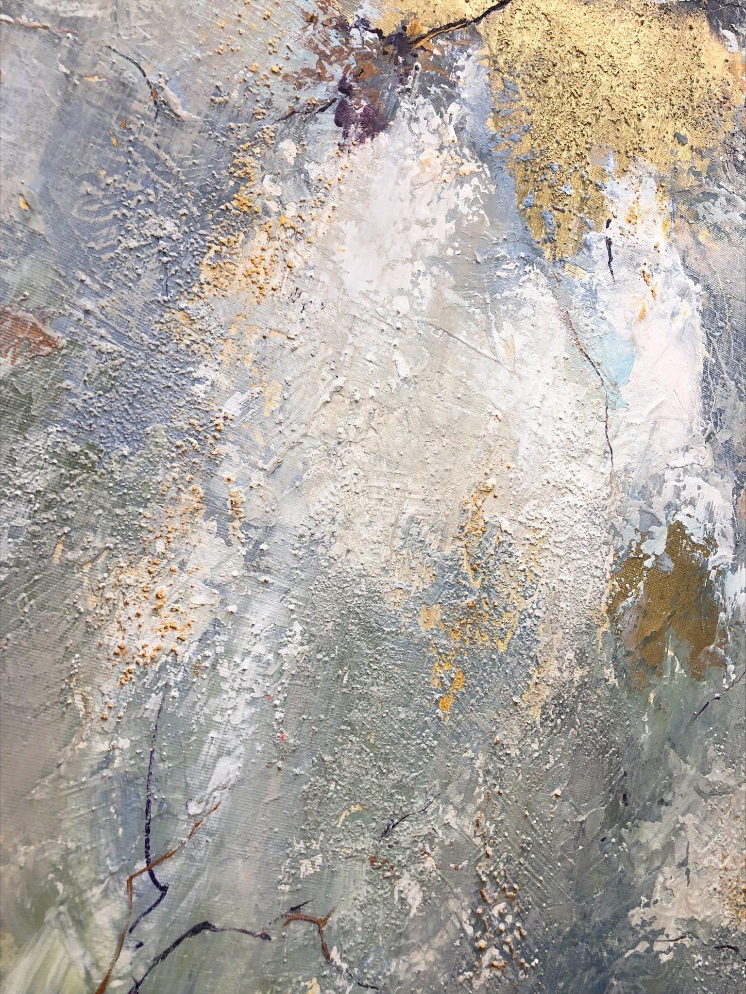 Large Gold Leaf Abstract Painting – Textured Modern Wall Art on Canvas ...