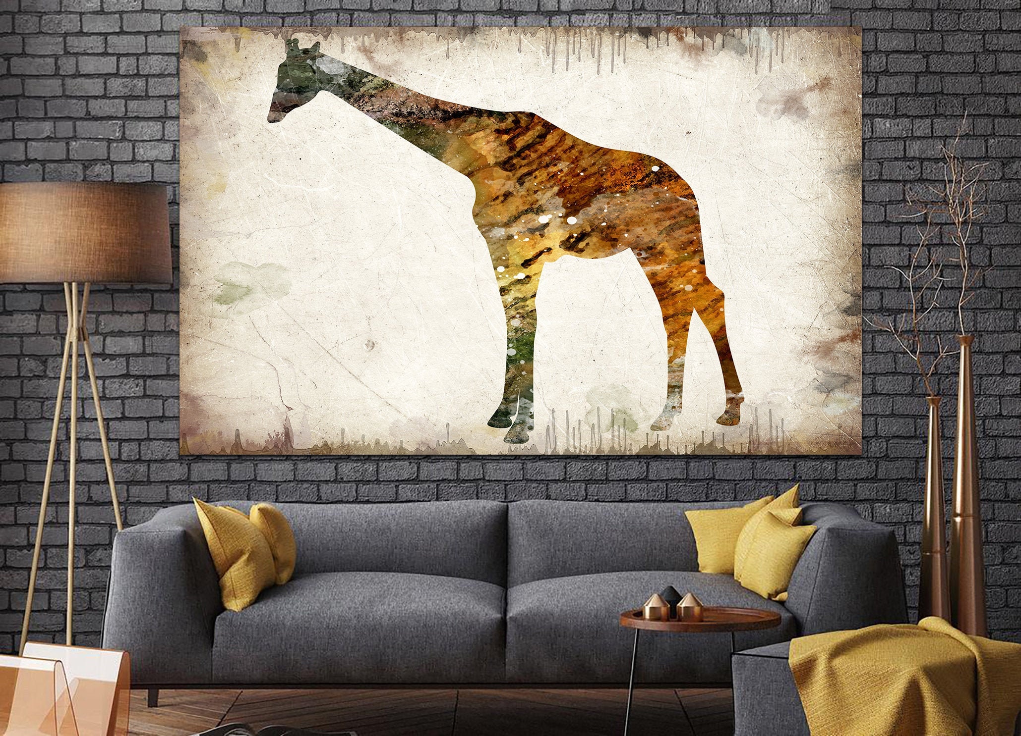 Giraffe Canvas Wall Art Animal Decor Print Giraffe Print on Etsy