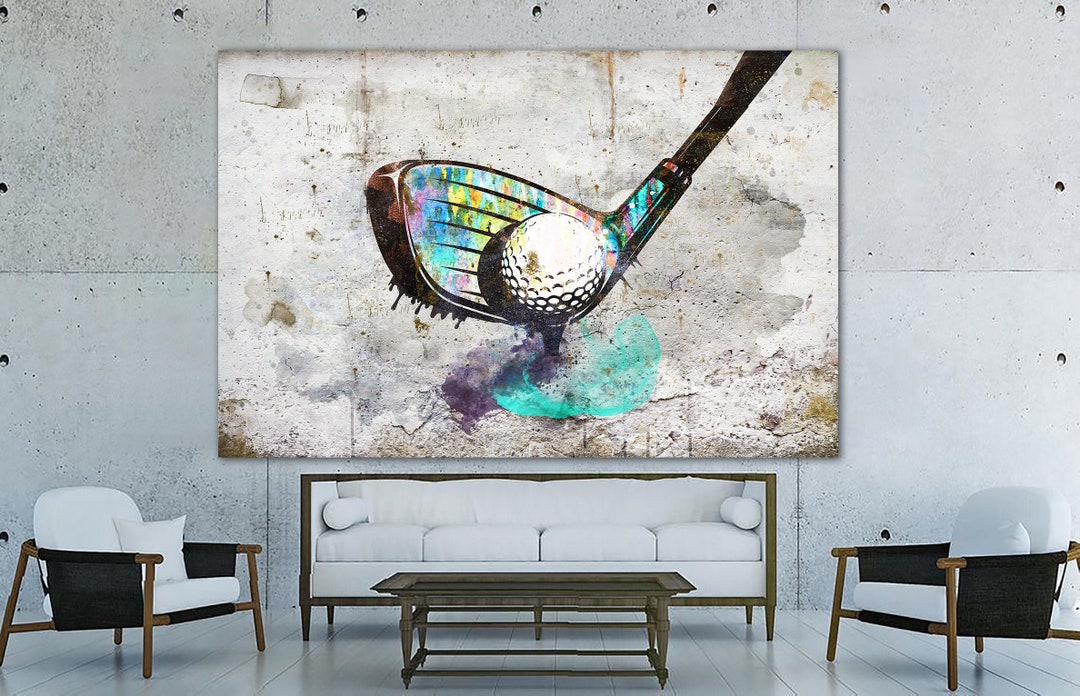 Abstract Golf Club Wall Art Golf Motivational Poster Golf Sport Multi Panel Print Gift for Golf