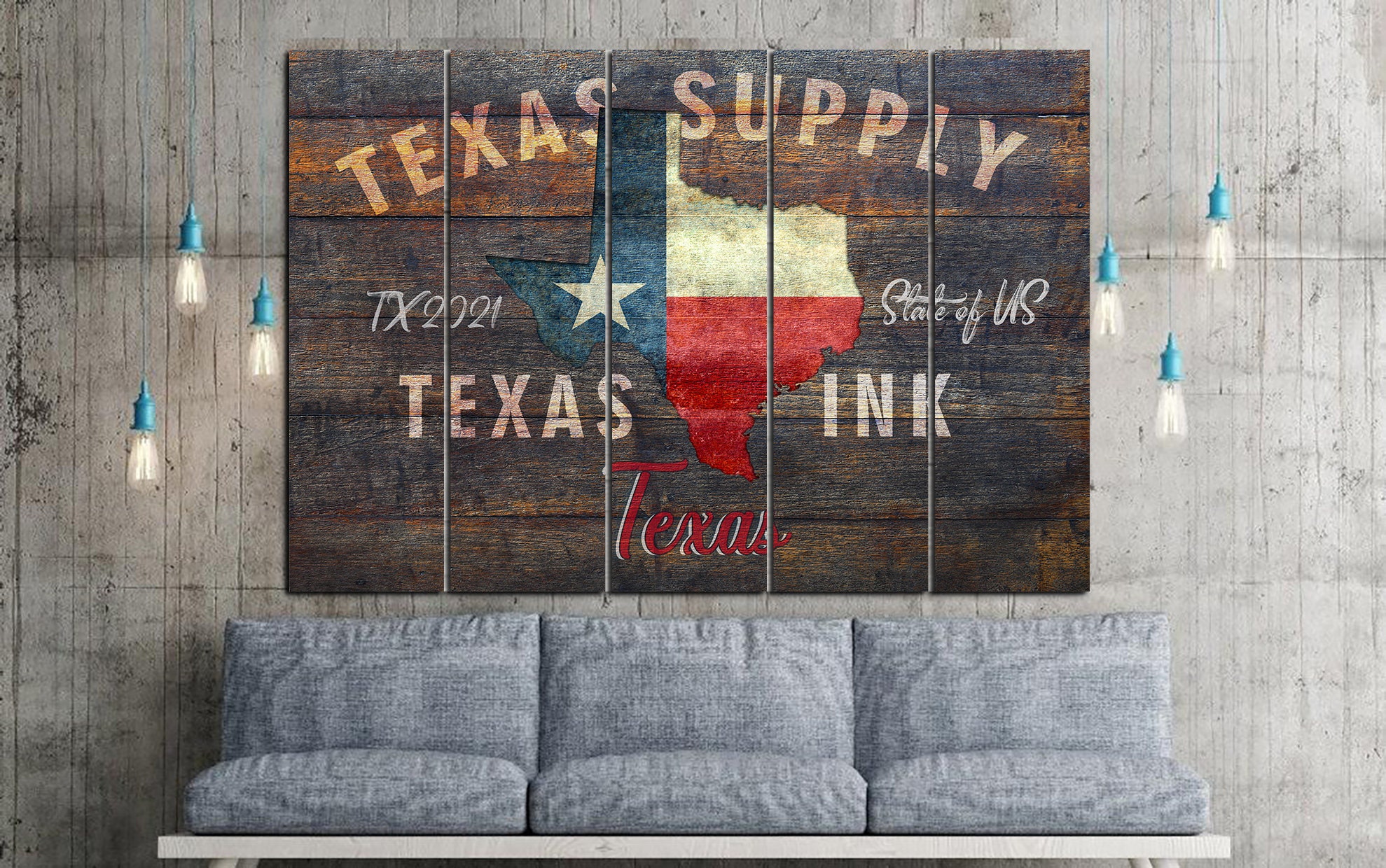 Texas State Canvas Wall Art Original Texas Map Print On Canvas | Etsy