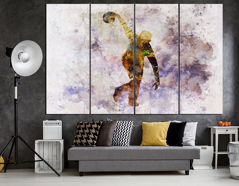 Discus Thrower Canvas Print Track and Field Wall Decor Sport Kunst Track and Field Cadeau voor hem Discus Wall Art Aquarel Sport Kamer Decor afbeelding 3