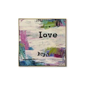 Abstract Love Painting On Canvas Colorful Wall Art Modern Wall Art Original Painting Romantic Contemporary Wall Decor Bedroom Art 32&quot;x32&quot;